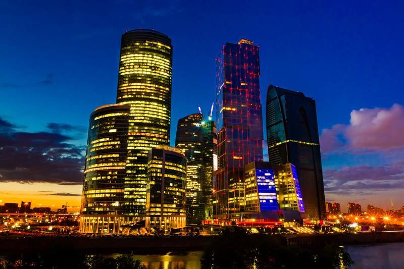 Москва-сити ночью